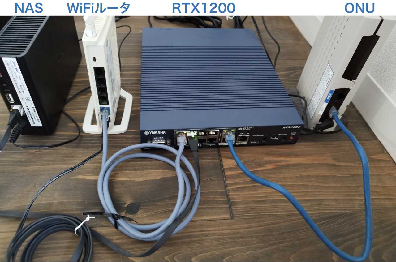 RTX1200とONU、WiFiルーターとの接続
